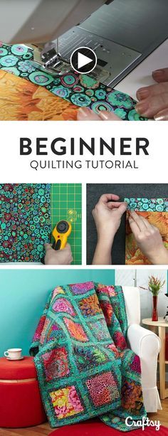 the video shows how to make a quilt with this beginner sewing pattern and instructions