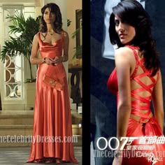 Sexy Caterina Murino in Movie Casino Royale Celebrity Prom Dresses A-Line Coral Scoop Crisscross ... Caterina Murino, 007 Casino Royale, Prom Dresses A Line, Celebrity Prom Dresses, Casino Royale Dress, Casino Dress, Emmanuelle Alt