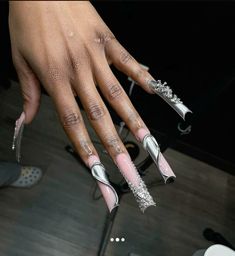 @me11eme1 Long Duck Nails, Her Nails, Glow Nails