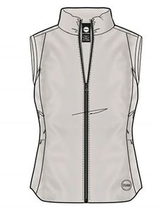 a women's vest with zippers on the front and side, in white