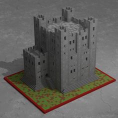 a castle made out of lego blocks sitting on top of a rug