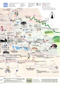 a map of an area with animals and people