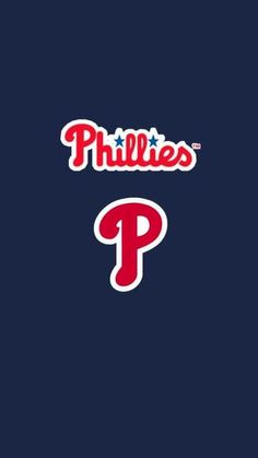 the philadelphia phillies logo on a dark blue background