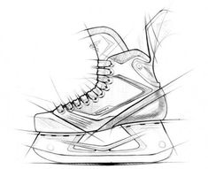 a drawing of a pair of ice skates