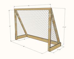 a wooden frame with a wire fence around it and measurements for the top part of the frame