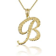 10k Solid Gold Cursive Initial Letter B Pendant Necklace - Yellow, Rose, Or White Gold Item No.: H794 Metal Type: 10k Solid Gold (Available In 14k Gold) Metal Color: Yellow Gold Or White Gold Or Rose Gold Pendant Only Weight: 1.87 Grams Pendant W/Chain Weight: 2.87 - 3.1 Grams (Vary From Chain) Height Including Bail: 1.18 In Chain Available In 16", 18", 20", 22" Available In Any Letter From A-Z In Another Listing. Brand New Made To Order. Please Allow 5-7 Days To Be Shipped. Elegant Personalized Yellow Necklace, Cursive B, Cross Necklace Sideways, Shine Jewelry, Dog Pendant, Round Pendant Necklace, Rose Gold Pendant, Gold Eyes, Cz Pendant