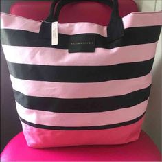 Victoria Secret Tote/Beach Bag - Canvas Tote Which Measures 20"L X 5.5"W X 16.5" H Pink Canvas Beach Bag For Summer, Summer Pink Canvas Beach Bag, Pink Tote Beach Bag For Weekend, Pink Shoulder Bag For Travel And Vacation, Pink Shoulder Bag For Vacation Travel, Pink Large Capacity Canvas Bag For Vacation, Pink Canvas Bag For Beach Travel, Pink Canvas Weekend Bag, Large Capacity Pink Canvas Beach Bag