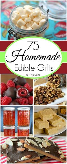 homemade edible gifts with text overlay