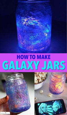 how to make galaxy jars with glow in the dark