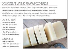 Diy Shampoo And Conditioner Bars Recipes, Coconut Milk Soap Recipe, Diy Shampoo Bar For Curly Hair, Homemade Shampoo Bars Recipes, Rice Water Shampoo Bar Recipe, Shampoo Bars Diy Recipes, Coconut Soap Recipe, Diy Shampoo Bar, Shampoo Bar Recipe