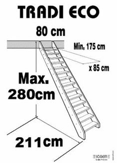 a diagram showing the width and height of a ladder