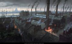 Décor Steampunk, London Rooftops, Assassins Creed Syndicate, Victorian London, Industrial Buildings