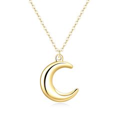 PRICES MAY VARY. Minimalist Design: This gold plated necklace features a delicate crescent moon pendant, perfect for adding a touch of celestial charm to any outfit. Premium Material: Crafted from high-quality stainless steel, ensuring durability and resistance to tarnishing. Hypoallergenic:nickel-free, cadmium-free, lead-free,this necklace is ideal for those with sensitive skin. Moon Pendant Size:approximate 20mm*18mm (0.79'' * 0.71''). Adjustable Chain Length: 16''+2''. Versatile Style: The mi Gold Crescent Charm Necklace With Clavicle Chain, Gold Crescent Clavicle Chain Charm Necklace, Gold Crescent Clavicle Chain Necklace, Gold Crescent Charm Necklace With Delicate Chain, Gold Minimalist Moon Charm Necklace, Gold Half Moon Necklace With Delicate Chain, Gold Crescent Moon Necklace, Crescent Moon Necklace Gold, Moon Necklaces