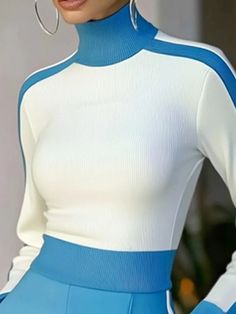 Regular Sleeve Regular Fit Split Joint Casual Sweater Casual Turtleneck, Fitted Turtleneck, Classy Dress Outfits, Casual Sweater, Casual Sweaters, Casual Spring, Sweater Sleeves, Classy Dress, Turtleneck Sweater