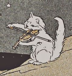 an image of a cat playing the violin