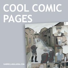 an image of comic pages with people walking down the street