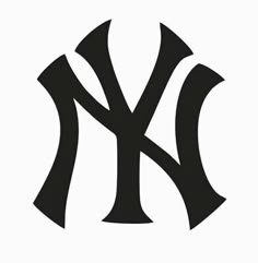 the new york yankees logo is shown in black on a white background, it appears to be an official baseball team symbol