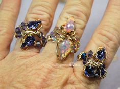 Rings Tutorial, Jewelry Magic, Rings Wire, Wire Jewelry Rings, Ring Pattern, Wire Jewelery, Wire Wrapped Jewelry Tutorials, Swarovski Crystal Rings, Wire Jewelry Tutorial