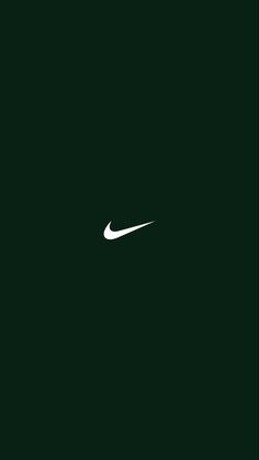 the nike logo is shown on a dark green background