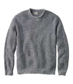 Men's L.L.Bean Organic Cotton Rollneck Crew Sweater | Sweaters at L.L.Bean Mens Jackets Fall, Quarter Zip Men, Rollneck Sweater, Cotton Sweaters, Gray Sweaters, Sweater Vest Mens, Waffle Sweater, Sweaters For Men, Waffle Stitch