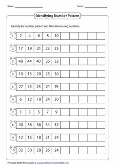 two - digit pattern worksheet with numbers to be written in the same language