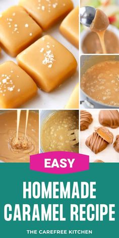 homemade caramel recipe collage with text overlay