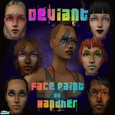 This is a set of "face paints" for your wicked Sims.  These items are categorized under eyeshadow, so you can be selective with coordinating your lipsticks or eyeliners.  Found in TSR... Under Eyeshadow, Be Selective, Face Paints, Body Makeup, Makeup Face, Costume Makeup, The Sims Resource, Sims Resource