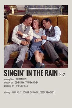 the movie poster for singin'in the rain starring actors from left to right