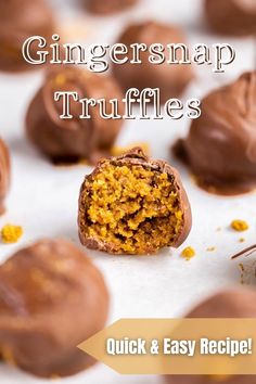 Chocolate-covered gingersnap truffles on a plate Gingersnap Truffles, Cookies Cream Cheese, Gingersnap Cookies, Cookies Cream, Ginger Snap Cookies, Ginger Snaps, No Bake Treats, Chocolate Desserts, Milk Chocolate