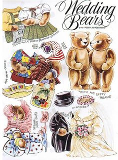 an image of wedding bears on the cover of a magazine or pamphlet for children's clothing