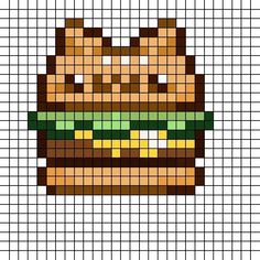 an image of a hamburger made out of pixels