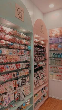 a store filled with lots of different types of goods on display in it's walls