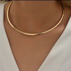 New, Never Worn Nordstrom 18kt Gold Plated Retro Vintage 80s 90s Style Classic Choker Layering Necklace Lobster Claw Clasp Chain Link Extender Neck Ring Choker See Photos For Measurements Boho Trendy Classy Bold Statement Simple Dainty Classic Festival Bohemian Layering Capsule Wardrobe Minimalist Basic Revolve, Mejuri, Local Eclectic, Family Gold Offers Always Welcome! Ships Same Or Next Day. Find Me On Insta @Baikley If You Want To Be Irl Friends New Nordstrom Revolve 18kt Gold Plated Choker S Kalung Choker, Copper Choker, Rose Gold Chain Necklace, Elegant Choker, Nordstrom Jewelry, Women Choker Necklace, Iron Jewelry, Neck Ring, Womens Chokers