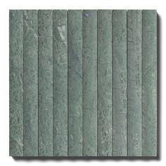 green marble tiles are lined up against the white background, and there is no image to describe