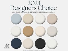 the color guide for designers'choice, featuring neutrals and shades in different colors