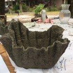 a large sand sculpture sitting on top of a table