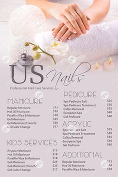 Nail Advertising Ideas Poster, Class Nails, Nail Poster, Nails Poster, Nail Bar Ideas, Makeup Price List, Card Nails, Nail Salon Business Cards