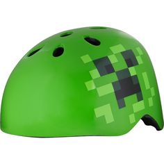 a green helmet with black squares on it