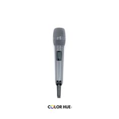 a microphone with the color hue logo on it