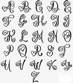 the monogramia font and numbers used to spell out letters for tattoo designs, lettering styles