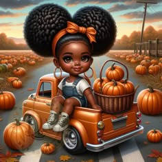 Festive Illustration, Black Baby Art, Autumn Girl, Black Betty Boop, Black Betty, Pumpkin Season, Pumpkin Seasoning, Black Love Art, Cards Birthday