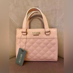 Pink Guess Mini Bag So Cute Perfect For Gifting Bnwt Brand New With Tag Comes From A Smoke/Pet Free Home A Must Have Thank You So Much Guess Cessily Wallet, Guess Mini Bag, Quilt Purse, Bags Guess, Formal Bag, Mini Crossbody Purse, Guess Purses, Pink Quilts, Quilted Purses