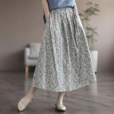 Details: Gender: Women Item Type: Skirt Material: Cotton Season: Summer Pattern: Floral Style: Casual, Loose, Retro Waist Type: Elastic Waist Size: One Size Waist: 70.00 - 100.00 cm/ 27.56 - 39.37 " Length: 81.00 cm/ 31.89 " Hip: 146.00 cm/ 57.48 " Spring Daywear Long Skirt, Floral Print Cotton Midi Skirt, Cotton Midi Skirt With Floral Print, Casual Floral Print Tiered Skirt Bottoms, Casual Tiered Skirt Bottoms With Floral Print, Casual Floral Print Midi Skirt, Casual Midi Skirt With Floral Print, Cotton Floral Print Skirt, Floral Print Cotton Skirt