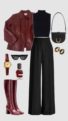 Outfit Ideas Dark, Maroon Outfit, Outfit Dinner, Chic Fall Outfits, Fall Outfit Ideas, Autumn Outfit, Outfit Inspo Fall, Found On Amazon, Business Casual Outfits