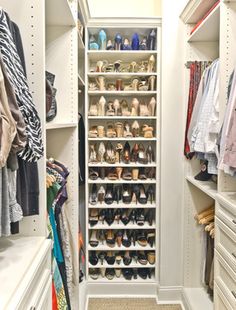 the closet is full of shoes and clothes for all kinds of people to use it