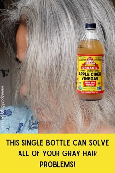 acv for gray hair Pelo Color Ceniza, Grey Hair Problem, Acv Hair Rinse, Brighten Gray Hair, Acv Hair, Vinegar For Hair, Grey Hair Care, Shampoo For Gray Hair, Natural Hair Shampoo