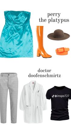 a woman's clothing and accessories including boots, pants, shirt and hat