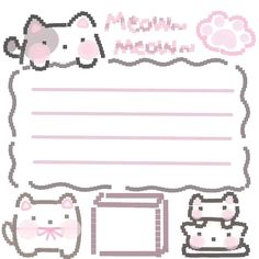 Index Card Aesthetic, Cute Notes Template, Kawaii Note Template, Cute Memo Paper, Pink Sticky Notes, Note Cute, Kawaii Notebook, Note Templates