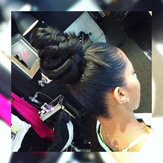 Pinterest @Jr.Rodgers                                                                                                                                                                                 More Cute Bun Hairstyles, Cute Bun, Ponytail Updo, Top Knots, Mega Hair, Goddess Hairstyles