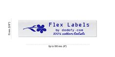 a label with the words flex labels by doftly com and an image of a flower